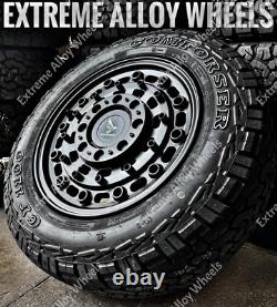 16 Black AT1 Alloy Wheels For Volkswagen Crafter 6x130 + All Terrain Tyres