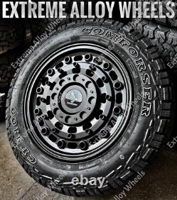 16 Black AT1 Alloy Wheels For Volkswagen Crafter 6x130 + All Terrain Tyres