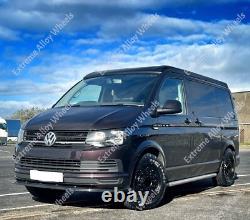 16 Black AT1 Alloy Wheels For Volkswagen Crafter 6x130 + All Terrain Tyres