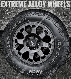 16 S Black AT5 Alloy Wheels For Volkswagen Crafter 6x130 + All Terrain Tyres