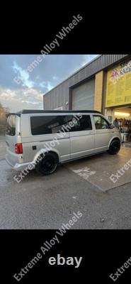 16 S Black AT5 Alloy Wheels For Volkswagen Crafter 6x130 + All Terrain Tyres