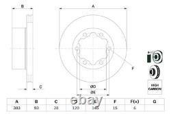 2x BRAKE DISC 0 986 479 296 FOR VW CRAFTER/30-50/Platform/Chassis/Van 2.0L 4cyl