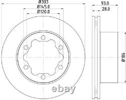2x Mintex Discs Rear fits Mercedes-Benz Sprinter 5-T 513 CDI 4x4 VW Crafter
