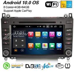 8-Core Sat Nav Android 10 Car Stereo Mercedes A/B Class W169 Vito Viano Crafter