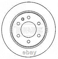 Borg & Beck Rear 1x Brake Disc Fits Mercedes Sprinter 2006- VW Crafter 2006-2016