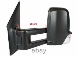 Electric exterior mirror. LONG ARM LEFT 25 cm for Mercedes Sprinter W906 Crafter