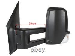 Electric exterior mirror. LONG ARM for Mercedes Sprinter W906 Crafter LEFT 25 cm