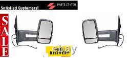 Fits Vw Crafter Van 2006-2018 Manual Long Arm Door Wng Mirror Pair Set Both