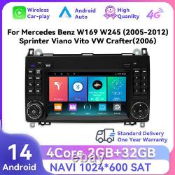 For Mercedes Benz Sprinter W169 W245 VW Crafter Carplay Car Stereo Radio Sat Nav