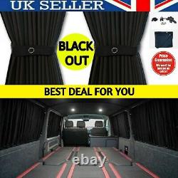 MERCEDES SPRINTER VW CRAFTER BLACKOUT KIT FULL ALL WINDOWS Curtains SET BLACK