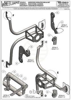 Mercedes Sprinter 906 / Volkswagen Crafter Tubular Rear Door Spare Wheel Carrier