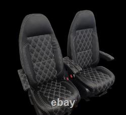 Mercedes Sprinter/VW Crafter Van Seats 2006-17 REAL LEATHER DOUBLE ARMRESTS
