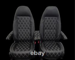 Mercedes Sprinter/VW Crafter Van Seats 2006-17 REAL LEATHER DOUBLE ARMRESTS