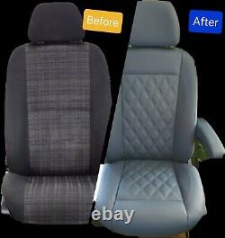 Mercedes Sprinter/VW Crafter Van Seats 2006-17 REAL LEATHER DOUBLE ARMRESTS