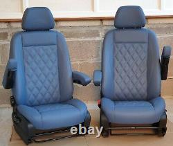 Mercedes Sprinter/VW Crafter Van Seats 2006-17 REAL LEATHER DOUBLE ARMRESTS