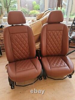 Mercedes Sprinter/VW Crafter Van Seats 2006-17 REAL LEATHER DOUBLE ARMRESTS