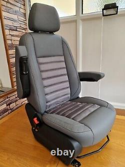 Mercedes Sprinter/VW Crafter Van Seats 2006-17 REAL LEATHER DOUBLE ARMRESTS