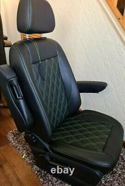 Mercedes Sprinter/VW Crafter Van Seats 2006-17 REAL LEATHER DOUBLE ARMRESTS