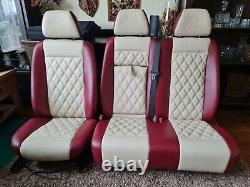 Mercedes Sprinter/VW Crafter Van Seats 2006-17 REAL LEATHER DOUBLE ARMRESTS