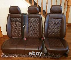 Mercedes Sprinter/VW Crafter Van Seats 2006-17 REAL LEATHER DOUBLE ARMRESTS