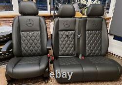 Mercedes Sprinter/VW Crafter Van Seats 2006-17 REAL LEATHER RETRIMMED