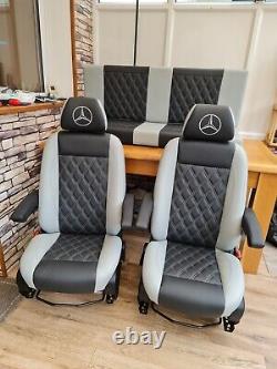 Mercedes Sprinter/VW Crafter Van Seats 2006-17 REAL LEATHER RETRIMMED