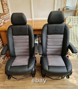 Mercedes Sprinter/VW Crafter Van Seats 2006-17 REAL LEATHER RETRIMMED