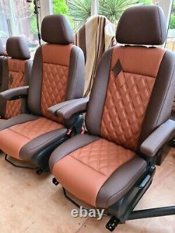 Mercedes Sprinter/VW Crafter Van Seats 2006-17 REAL LEATHER RETRIMMED