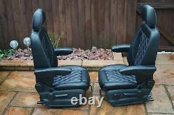 Mercedes Sprinter/VW Crafter Van Seats 2006-18 REAL LEATHER DOUBLE ARMRESTS