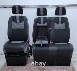 Seats Mercedes Sprinter VW Crafter Retrimmed New Upholstery Van Campervan Black