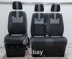 Seats Mercedes Sprinter VW Crafter Retrimmed New Upholstery Van Campervan Black