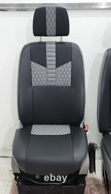 Seats Mercedes Sprinter VW Crafter Retrimmed New Upholstery Van Campervan Black