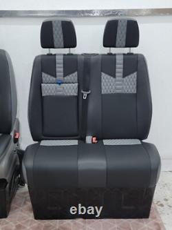 Seats Mercedes Sprinter VW Crafter Retrimmed New Upholstery Van Campervan Black