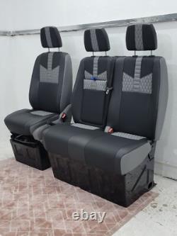 Seats Mercedes Sprinter VW Crafter Retrimmed New Upholstery Van Campervan Black