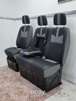 Seats Mercedes Sprinter VW Crafter Retrimmed New Upholstery Van Campervan Black