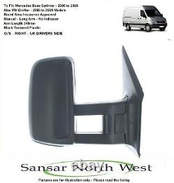 VW Crafter Drivers Side Manual Door Mirror Long Arm RIGHT O/S 0618