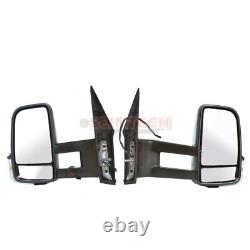 VW Crafter Full Door Complete Wing Mirror Manual Long Arm PAIR NS OS 2006-2017