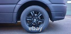 Vw Crafter 16 Inch Gloss Black Alloy Wheels 1000k + Commercial Tyres X 4