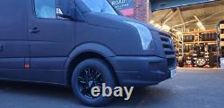 Vw Crafter 16 Inch Gloss Black Alloy Wheels 1000k + Commercial Tyres X 4